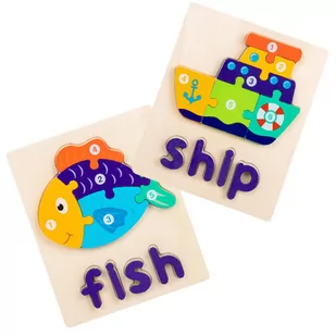 Puzzle drewniane - Ryba i Statek - Fish &  Ship - Puzzle - miniaturka - grafika 1