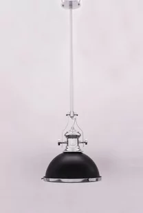 Lumina Deco LAMPA wisząca ETTORE LDP 710 BK ) Deco industrialna OPRAWA zwis kopuła chrom czarna - Lampy sufitowe - miniaturka - grafika 1