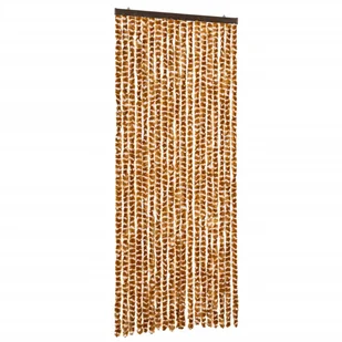 vidaXL Zasłona w kolorze ochry i bieli 56x200 cm szenilowa - Zasłony - miniaturka - grafika 1