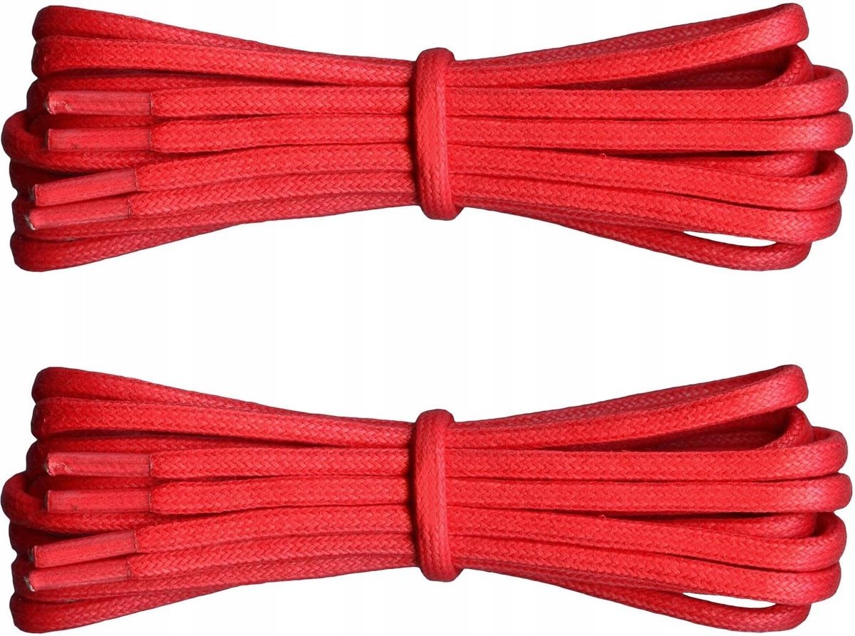 WOSKOWANE Sznurówki CZERWONE Sznurowadła 60 cm GRUBE Okrągłe 5 mm G15-95