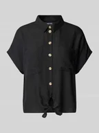 Bluzki damskie - Bluzka koszulowa o pudełkowym kroju z wiązanym detalem model ‘PIA’ - miniaturka - grafika 1