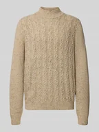 Swetry męskie - Sweter z dzianiny z mieszanki wełny ze stójką model ‘Donegal’ - miniaturka - grafika 1