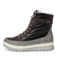 Botki damskie - Jana Damskie Softline 8-26266-41 wygodne szerokie wygodne buty z ciepłą podszewką błyszczący materiał wierzchni botki, szary (Graphite), 38 EU Weit - miniaturka - grafika 1