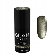 Lakiery hybrydowe - Lakier hybrydowy Glam Nails 612 Silver Stardust 6ml - miniaturka - grafika 1