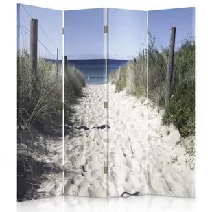 Parawan dwustronny FEEBY, Morze Plaża Piasek Trawy 145x170 - Parawany - miniaturka - grafika 1