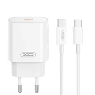Ładowarki do telefonów - XO Ładowarka sieciowa CE25 PD 25W 1x USB-C biaa + kabel USB-C - USB-C - miniaturka - grafika 1