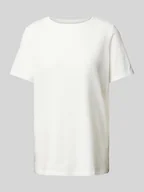 Koszulki i topy damskie - T-shirt z prążkowanym okrągłym dekoltem - miniaturka - grafika 1