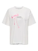 Koszulki i topy damskie - ONLY T-Shirt Vivvi 15346761 Biały Regular Fit - miniaturka - grafika 1