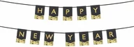 Sylwester - Baner Happy New Year czarny - 135 cm - 1 szt. - miniaturka - grafika 1