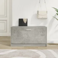 Szafki na buty - The Living Store Ławka na buty betonowa szara 80x24x45 cm Materiał drewnopochodny - miniaturka - grafika 1