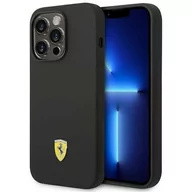 Etui i futerały do telefonów - Ferrari FEHCP14XSIBBK iPhone 14 Pro Max 6,7" czarny/black hardcase Silicone Metal Logo - miniaturka - grafika 1