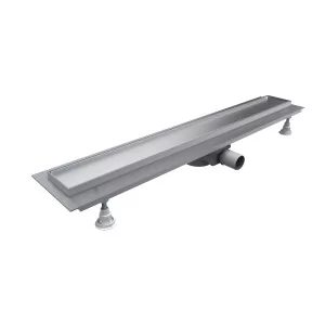 SCHEDPOL OLP100/ST-LOW Odpływ liniowy BASE-LOW - z płaskim syfonem odpływ liniowy 100x8x7 - Odpływy liniowe - miniaturka - grafika 1