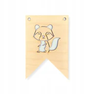 Dekoracje sali - DREWNIANY PROPORCZYK GIRLANDA BANER ZAWIESZKA DO POKOJU SZOP ZWIERZĄTKA - miniaturka - grafika 1