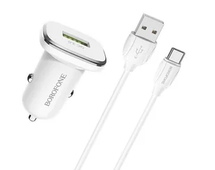 BOROFONE Borofone ładowarka samochodowa USB z QC3.0 i kablem USB-C w zestawie biały BFO-BZ12A-C-W - Ładowarki samochodowe - miniaturka - grafika 4