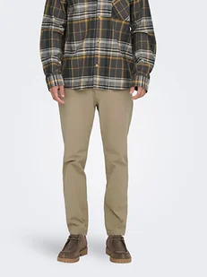 ONLY & SONS Spodnie chino w kolorze beżowym - Spodnie męskie - miniaturka - grafika 1