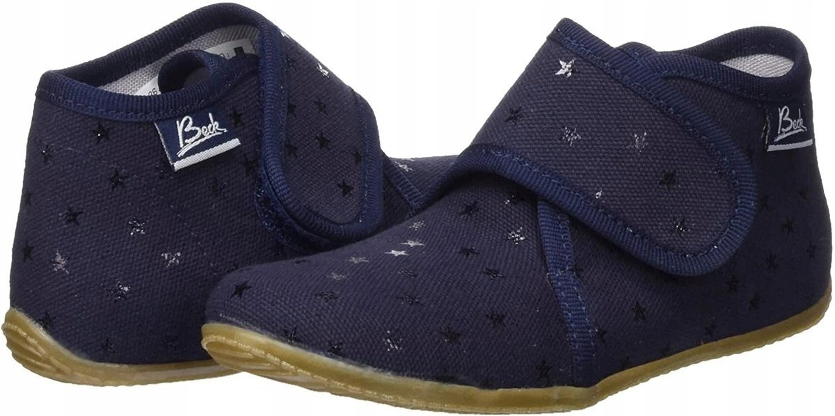 BECK GRANATOWE KAPCIE DZIECIĘCE W GWIAZDKI Z RZEPEM 21 6AA