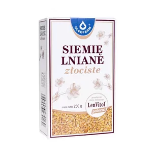 Oleofarm Siemię lniane złociste, 250g (7046553) - Nasiona na kiełki - miniaturka - grafika 1