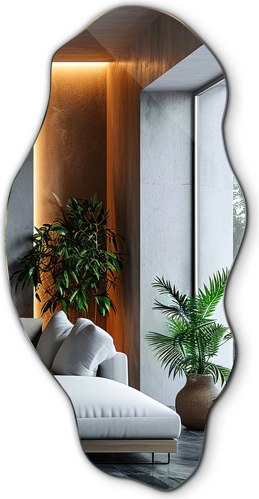 Lustro Nieregularne - Asymetryczne - Do Łazienki Salonu - Boho - Loft - 50 cm x 100 cm