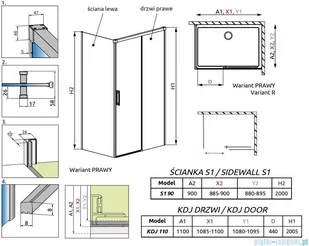 Radaway Idea White Kdj kabina 110x90cm prawa szkło przejrzyste 387041-04-01R/387050-04-01L - Kabiny prysznicowe Radaway Idea White Kdj kabina 110x90cm prawa szkło przejrzyste 387041-04-01R/387050-04-01L - Kabiny prysznicowe - miniaturka - grafika 2