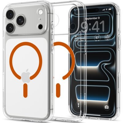 Spigen Etui Ultra Hybrid MagSafe do Apple iPhone 17 Pro Max/18 Pro Max Przezroczysto-pomarańczowy ACS12122
