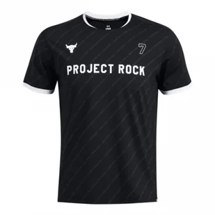Męska koszulka treningowa Under Armour Project Rock Rugby Shirt - czarna - UNDER ARMOUR - Koszulki sportowe męskie - miniaturka - grafika 1