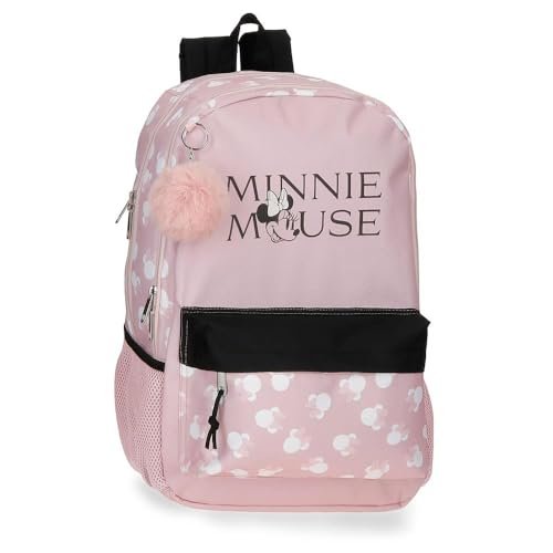 Joumma Disney Minnie Heads Plecak Szkolny Laptop 15,6 cala Różowy 31x44x15 cm Poliester 30,98 L, Różowy kolor, Talla única, plecak szkolny