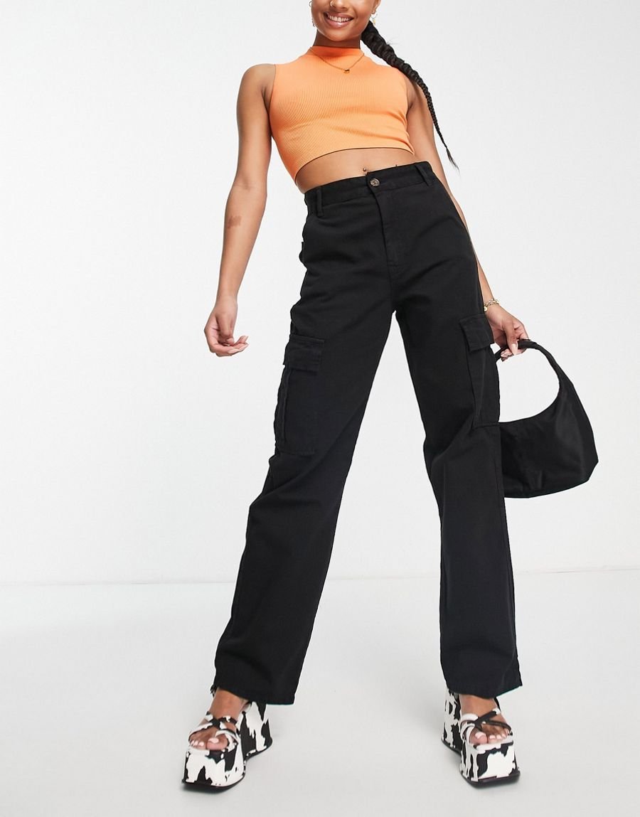 Damskie Spodnie Jeansy dla Niskich Czarne 40 Xmu