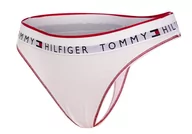 Majtki damskie - TOMMY  HILFIGER MAJTKI DAMSKIE STRINGI THONG WHITE UW0UW02813 YBR - Rozmiar: XS - miniaturka - grafika 1