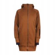 Bluzy damskie - Bluza długa damska bawełniana brąz gruba kieszenie na zamek CUNA XL - miniaturka - grafika 1