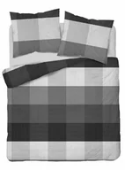 Pościel - Detexpol Pościel satynowa 220x200 szara kratka 4919 B Home Satin 81 - miniaturka - grafika 1