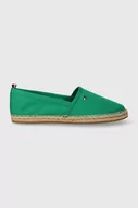 Espadryle damskie - Tommy Hilfiger espadryle BASIC TOMMY FLAT ESPADRILLE kolor zielony FW0FW06497 - miniaturka - grafika 1