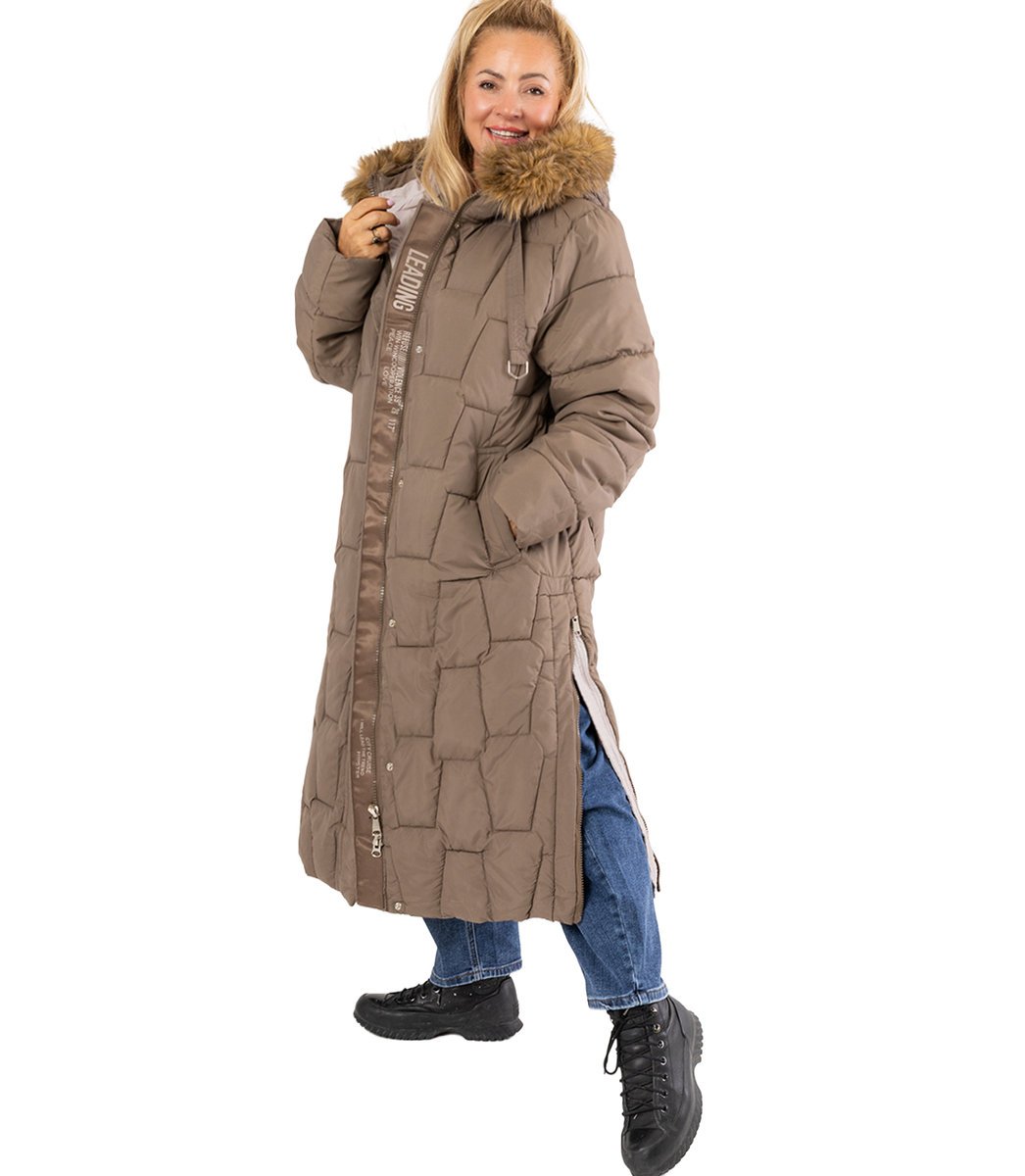 Długa kurtka pikowany płaszcz zimowy URBAN LONG PUFF PLUS SIZE-3XL