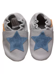 Buciki dla niemowląt - lamino Skórzane buty w kolorze jasnoszarym do raczkowania - grafika 1