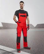 Odzież robocza - Ardon H9505 - Spodnie ogrodniczki ARDONPRE100 03 czerwono-czarne 62 - miniaturka - grafika 1