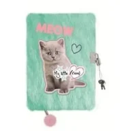 Szkolne artykuły papiernicze - Pamiętnik z kłódką A5/96K włochacz Fluffy Kitty - miniaturka - grafika 1