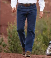 Spodnie męskie - Wygodne, ciemnoniebieskie jeansy regular ze stretchem Mężczyzna Atlas For Men - Kolor : Granatowy - Rozmiar : 44 - miniaturka - grafika 1