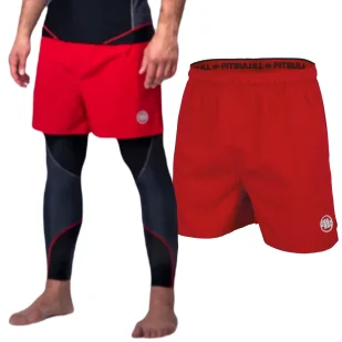 Spodenki sportowe Pit Bull Performance Pro plus Small Logo II - Czerwone - Odzież taktyczna i umundurowanie - miniaturka - grafika 1