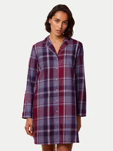 Triumph Koszula nocna Boyfriend NDW X Checks 10216520 Bordowy - Piżamy damskie - miniaturka - grafika 1