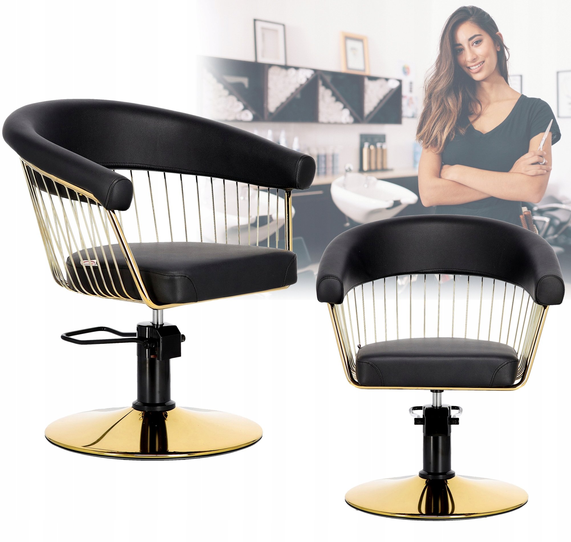Fotel fryzjerski barberski hydrauliczny do salonu fryzjerskiego Zoe