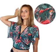 Stroje kąpielowe - Pareo na Plażę Wiązana Bluzka Na Lato Uniwersalna Narzutka na Kostium - miniaturka - grafika 1