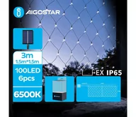 Lampy ogrodowe - Aigostar - LED Solarny łańcuch bożonarodzeniowy 100xLED/8 funkcji 4,5x1,5m IP65 zimny biały - miniaturka - grafika 1