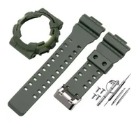 Akcesoria do smartwatchy - 2W1 Opaska Pasek + Etui Casio G-Shock Ga-100 Ga-110 Gd-100 G-8900 Zielona (Czarny Napis) - miniaturka - grafika 1