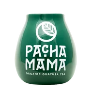 Yerba Mate - Tykwa Ceramiczna zielona z logo Pachamama - 350 ml - miniaturka - grafika 1