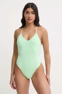 Stroje kąpielowe - Nike jednoczęściowy strój kąpielowy Retro Flow kolor zielony lekko usztywniona miseczka - miniaturka - grafika 1