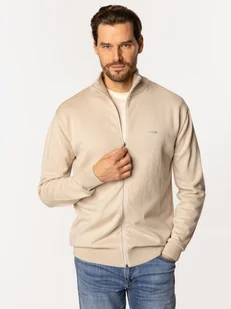 Sweter męski rozpinany na zamek ze stójką Lee Cooper Chaves-5405 M Beżowy (5905991732518). Swetry rozpinane męskie - Swetry męskie - miniaturka - grafika 1