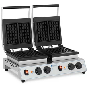 Gofrownica prostokątna podwójna na 4 gofry belgijskie 2 x 1500 W - Akcesoria gastronomiczne - miniaturka - grafika 2