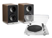 Zestawy stereo - Audio-Technica AT-LP3XBT (biały) + Connex (orzech) - miniaturka - grafika 1