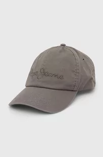 Pepe Jeans czapka z daszkiem bawełniana WARREN C kolor zielony z aplikacją PM040547 - Czapki męskie - miniaturka - grafika 1