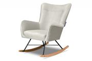 Fotele - Skandynawski fotel uszak bujany kremowy ADDUCTI - miniaturka - grafika 1