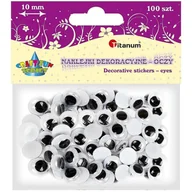 Pozostałe akcesoria dla plastyków - Titanum Oczy samoprzylepne bez rzęs 10mm okrągłe 100szt - miniaturka - grafika 1